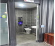 Restroom0 : Interior view of accessible restrooms of the Boxsquare with large space across the Sinchon Station