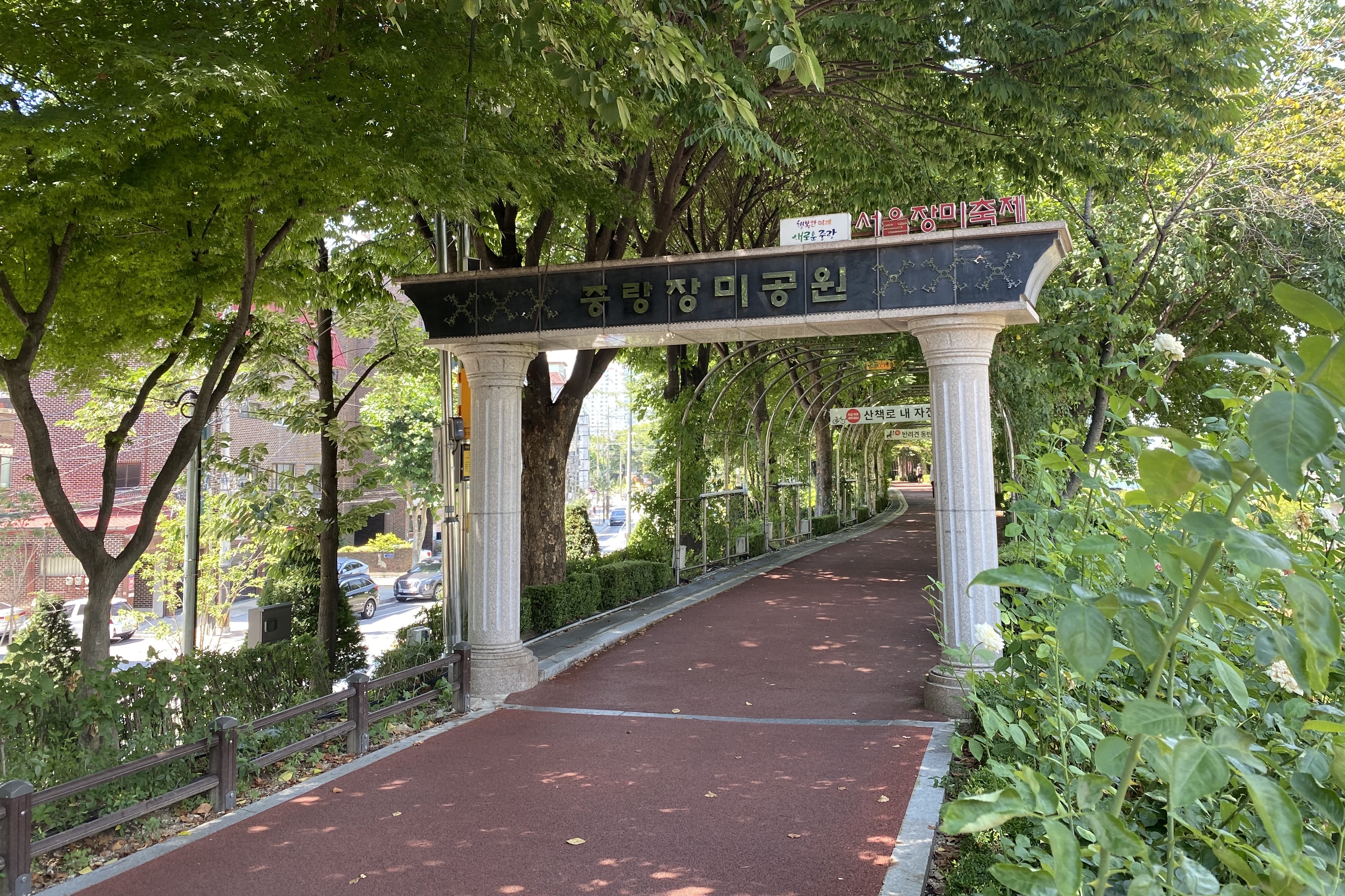서울장미공원(중랑장미공원)3 : 서울장미공원(중랑장미공원) 산책로 전경