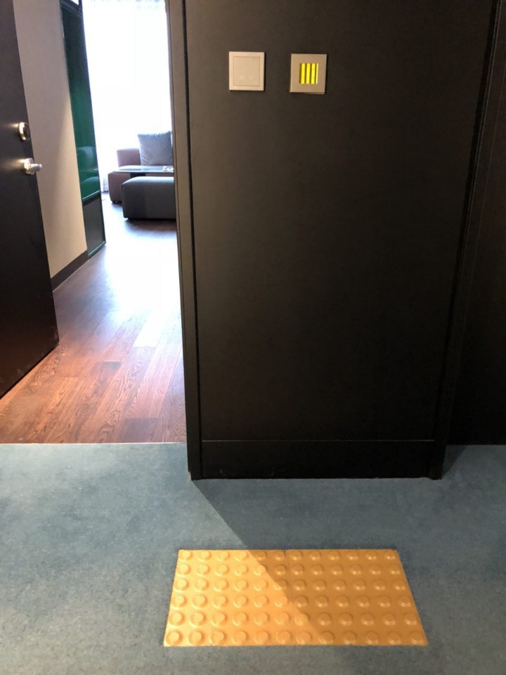 Accessible Guestroom0 : braille blocks installed at the entrance of the guestroom