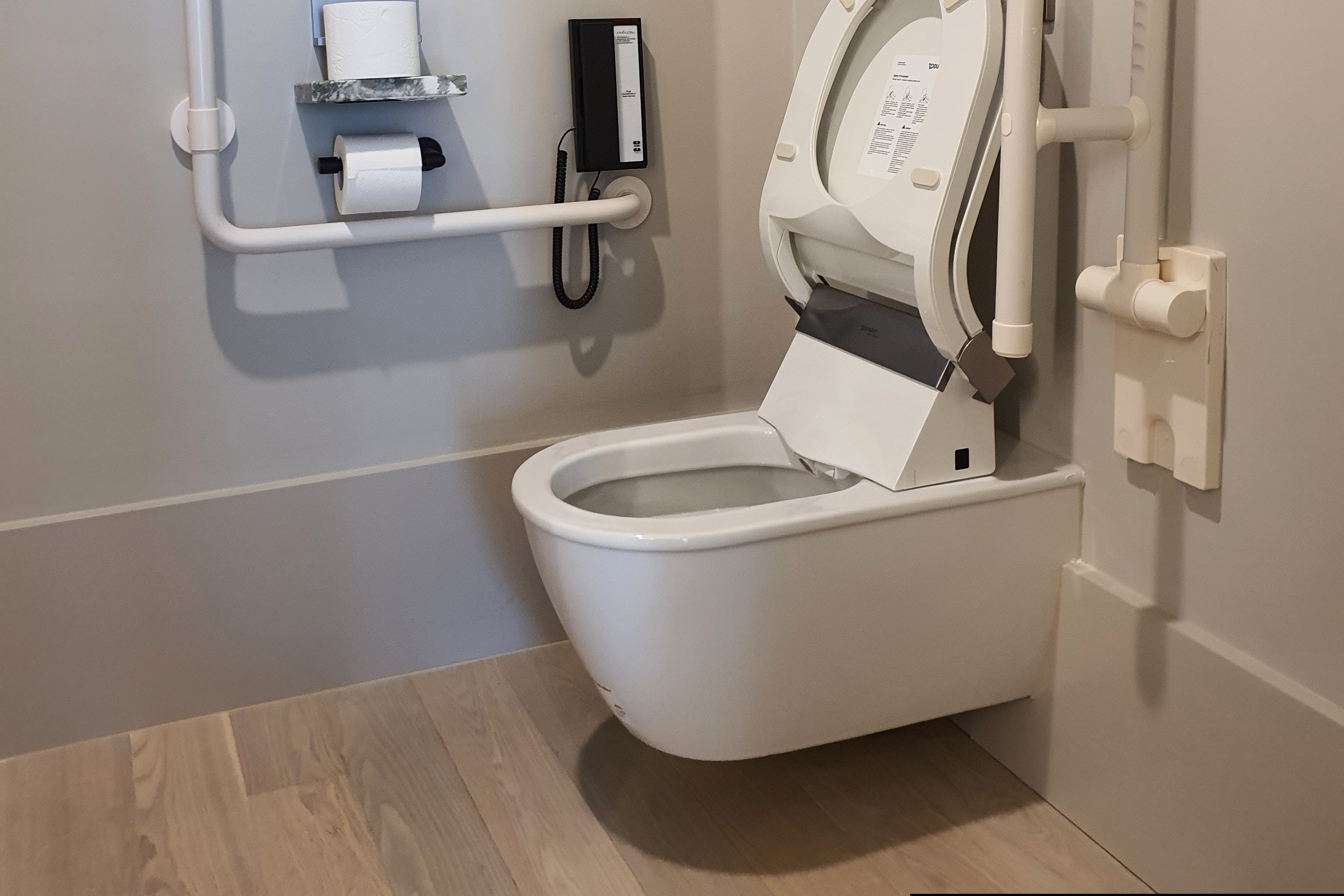 장애인 객실0 : 안전 손잡이가 설치된 화장실